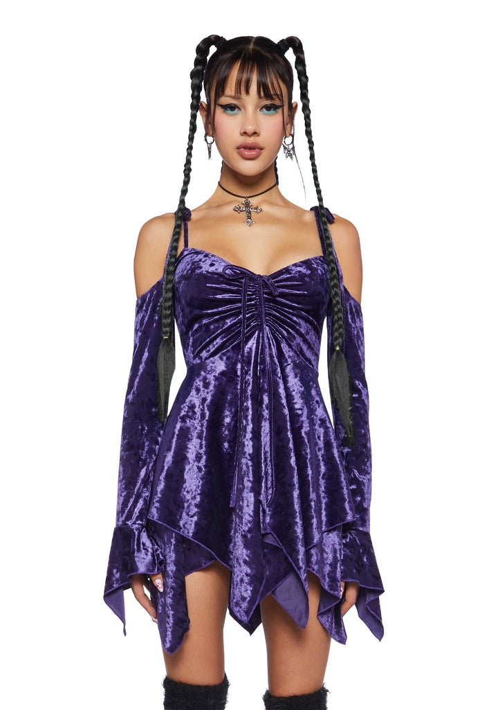 F is For Fairies Handkerchief Dress - Purple Velvet