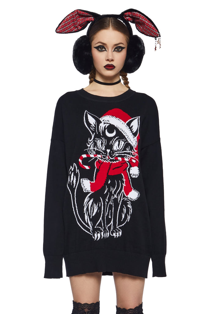 Purrfect Present Oversized Sweater