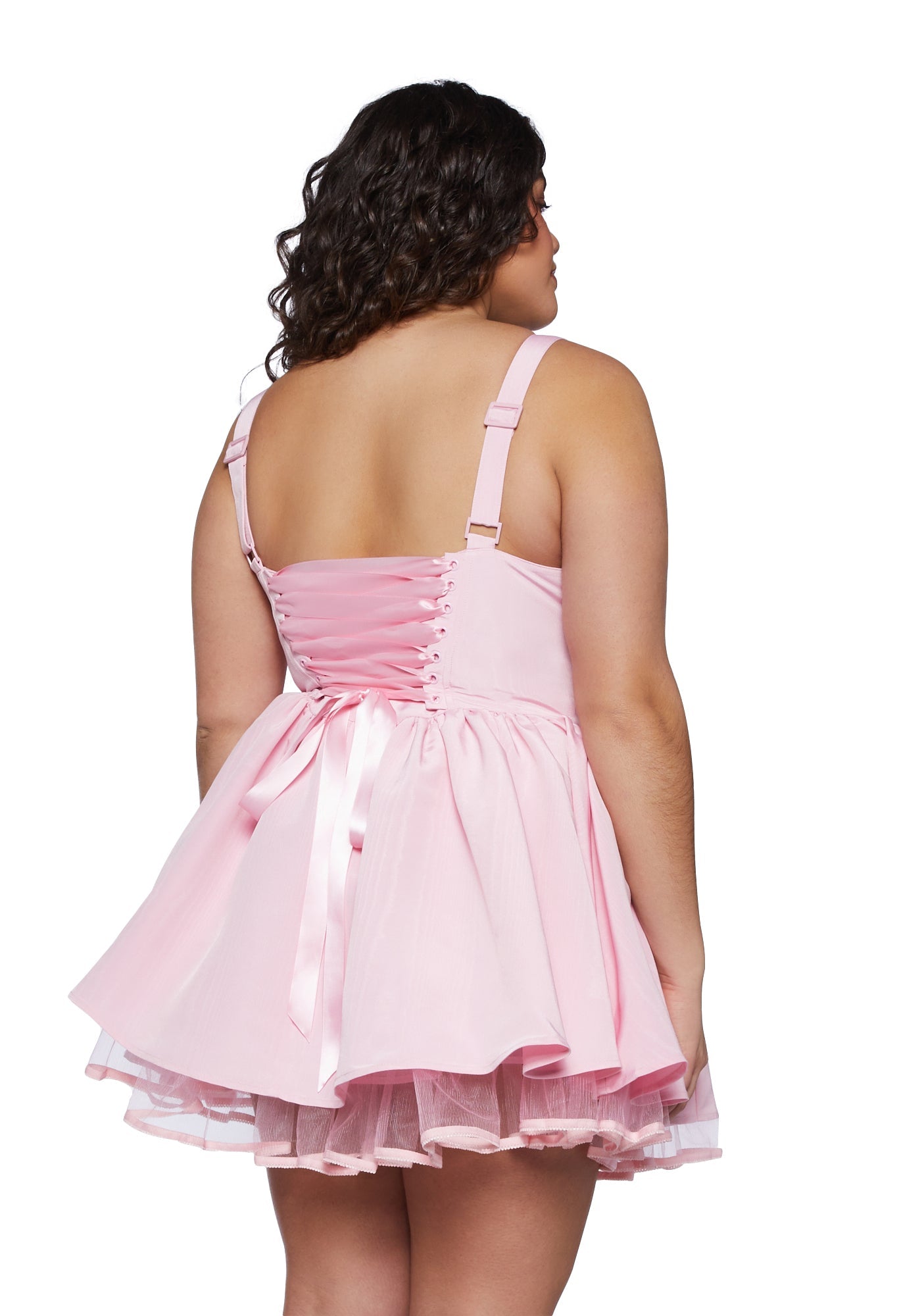 Plus Magic Moves Corset Dress- Light Pink