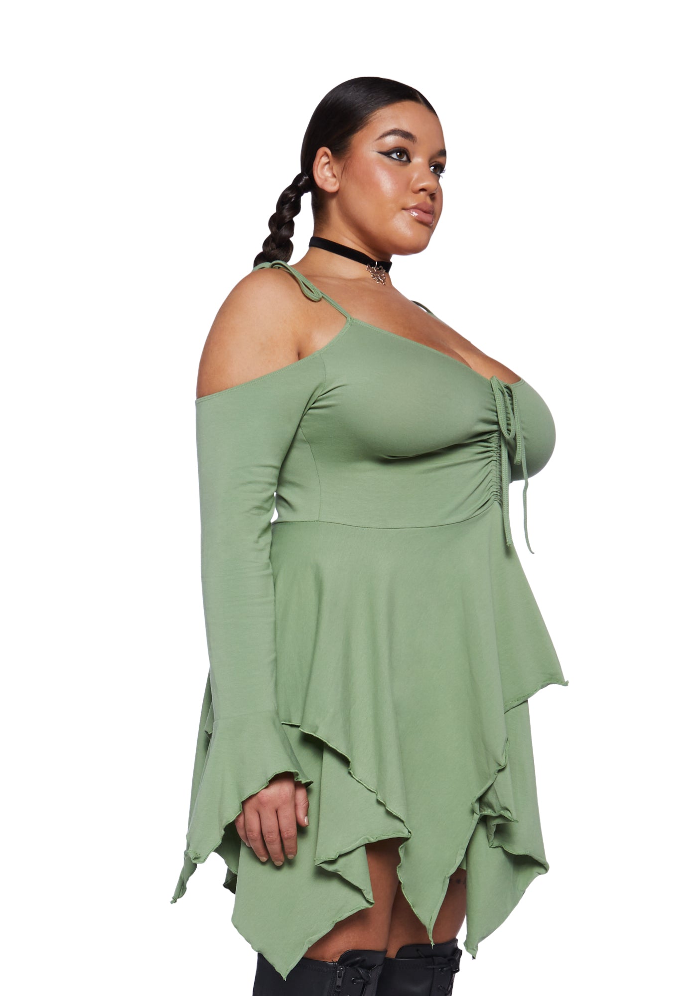Plus F Is For Fairies Handkerchief Dress - Sage