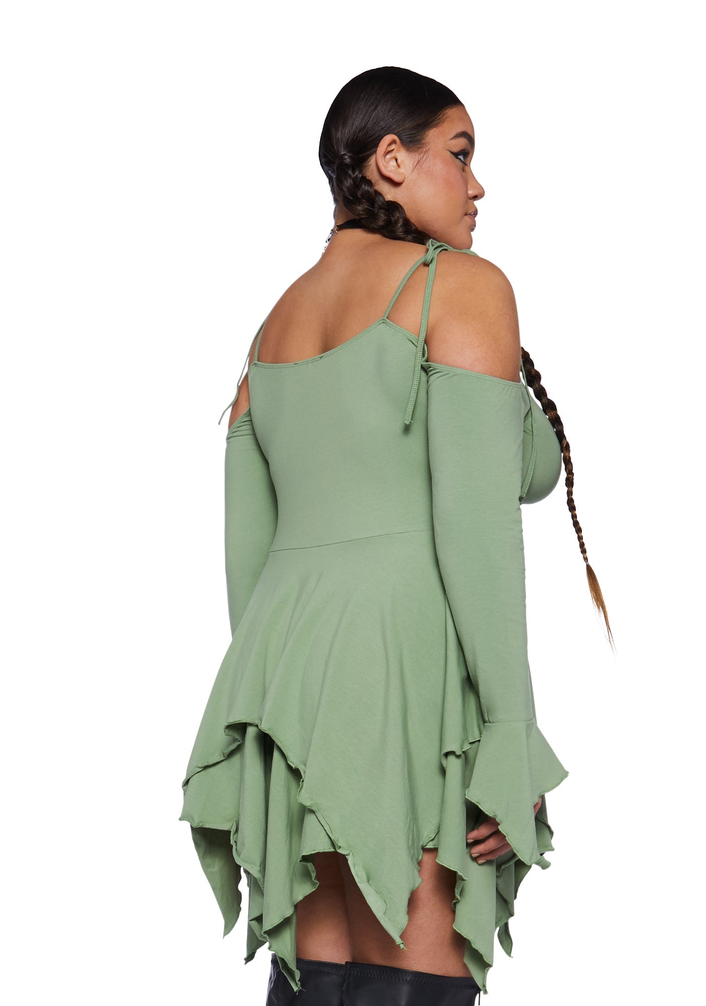 Plus F Is For Fairies Handkerchief Dress - Sage