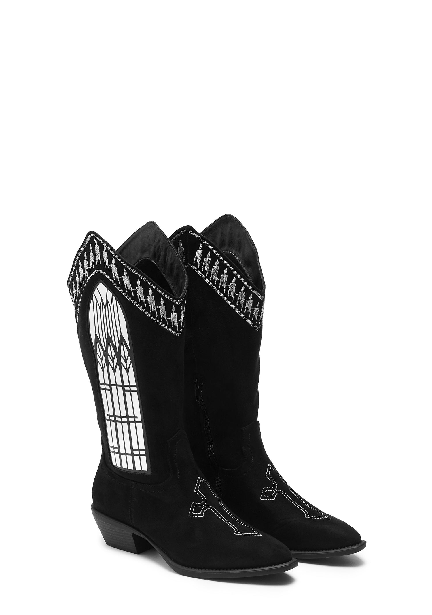 Broken Confessions Cowboy Boots - Black