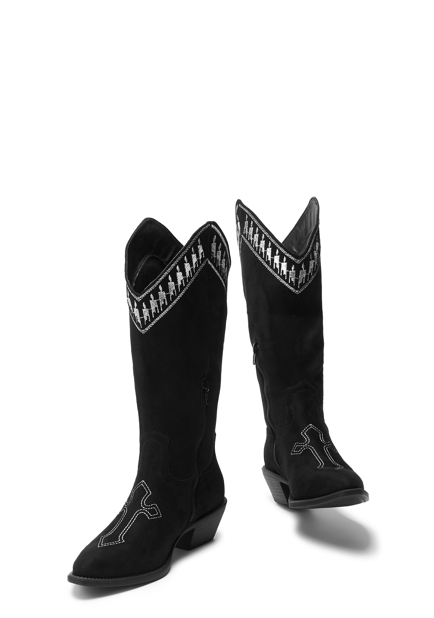 Broken Confessions Cowboy Boots - Black