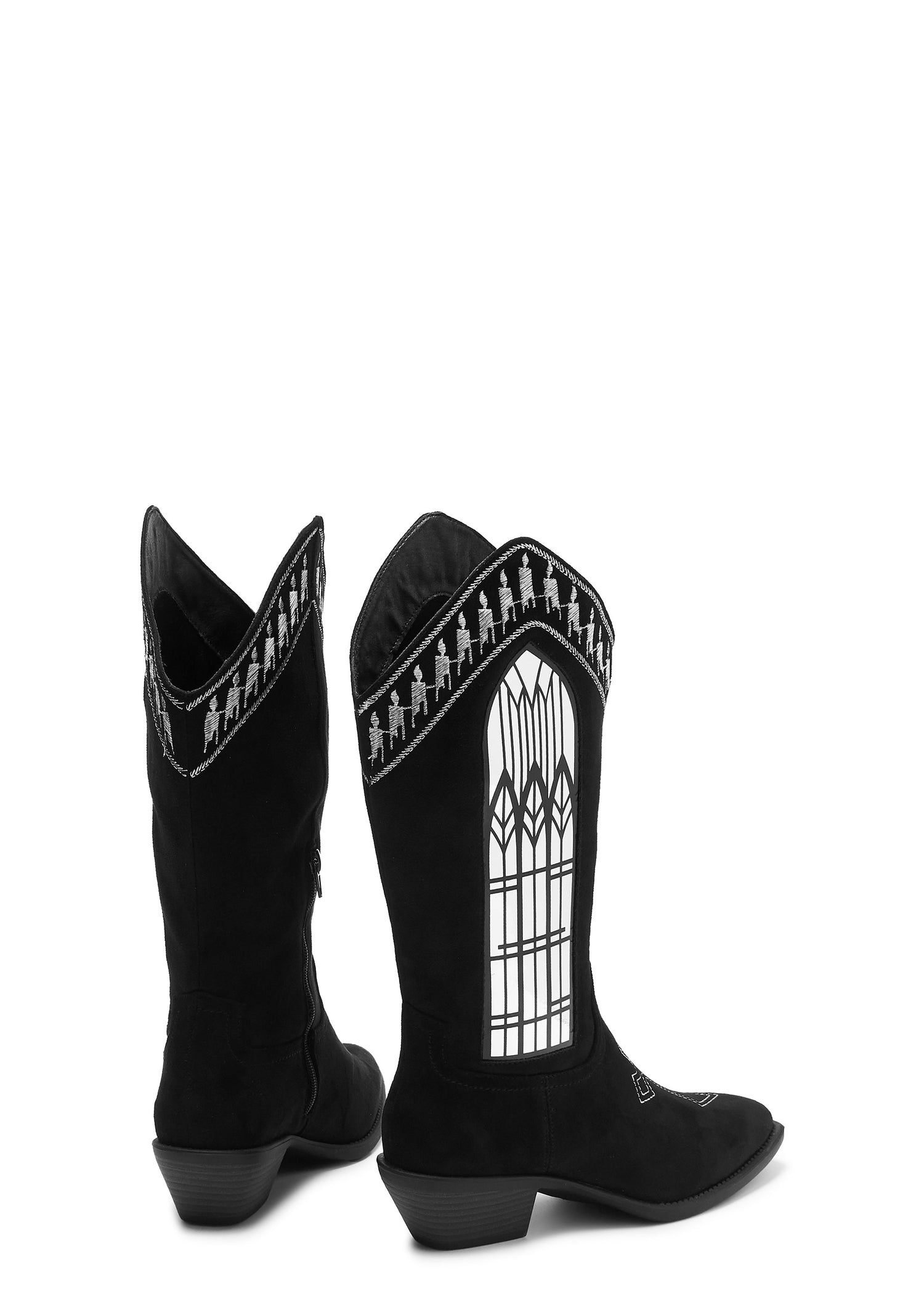 Broken Confessions Cowboy Boots - Black