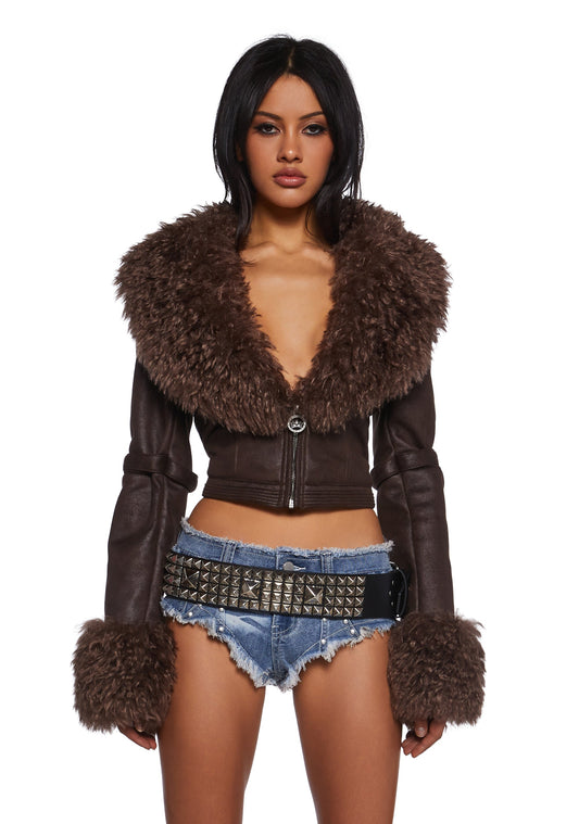 Covet Moto Jacket - Brown