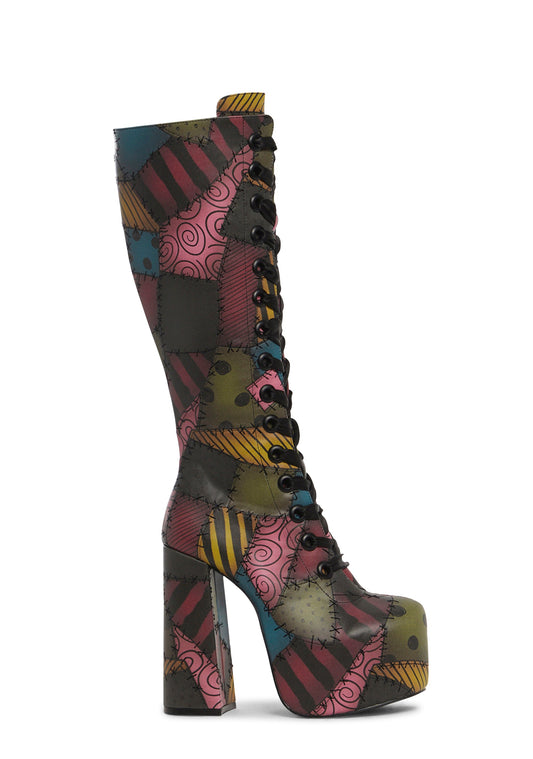 Stitched-Up Style Platform Boots