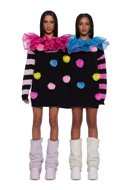 Clown Trouble Knit Sweater Set - Multi