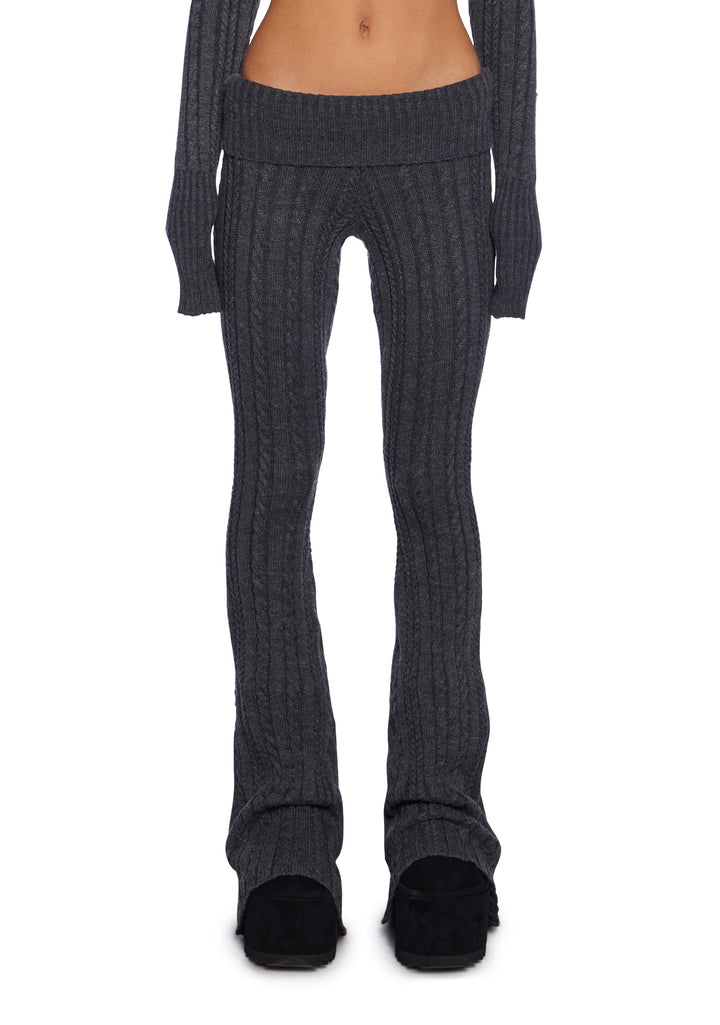 Deep Thoughts Flare Pants - Gray