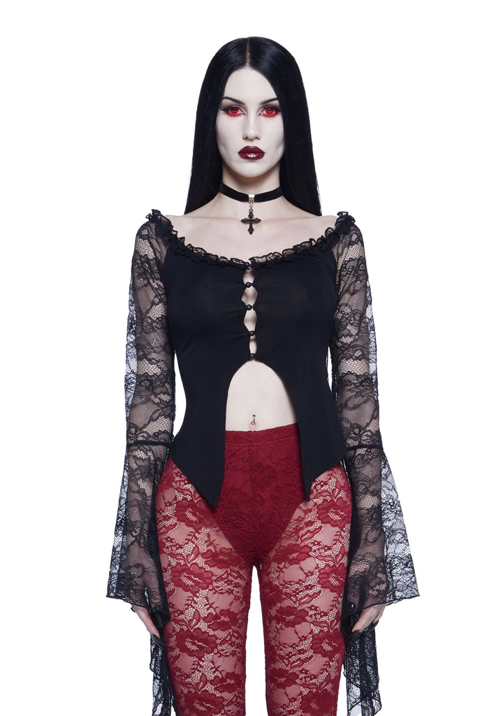 My Very Nature Long Sleeve Top - Black