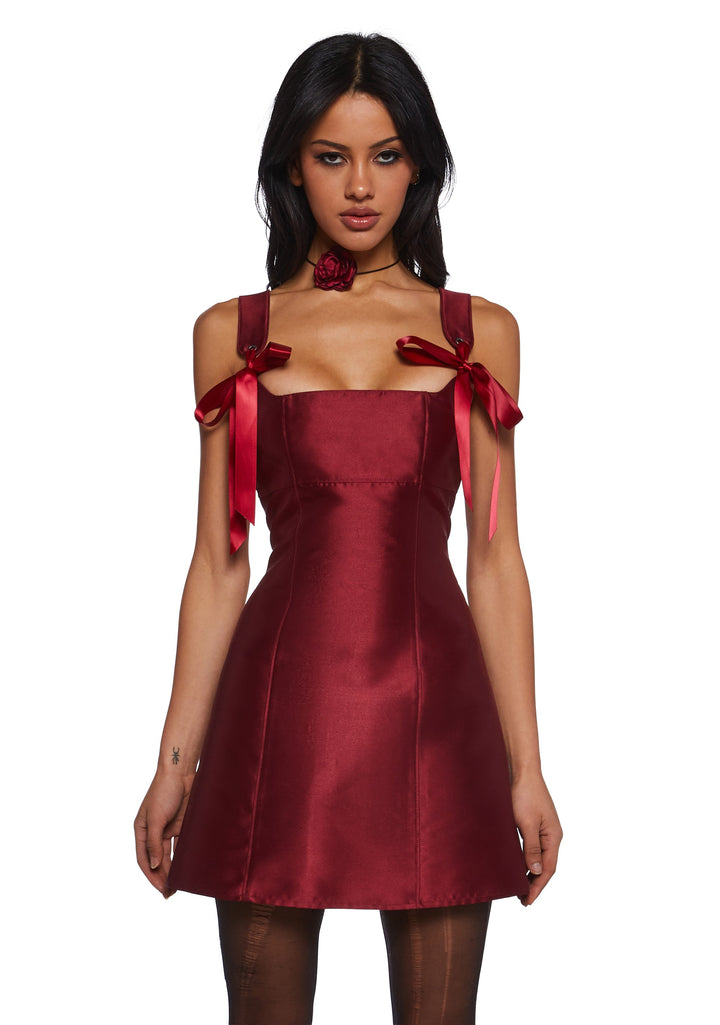 Pixie Stardust Mini Dress - Burgundy
