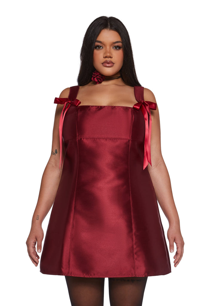 Pixie Stardust Mini Dress - Burgundy