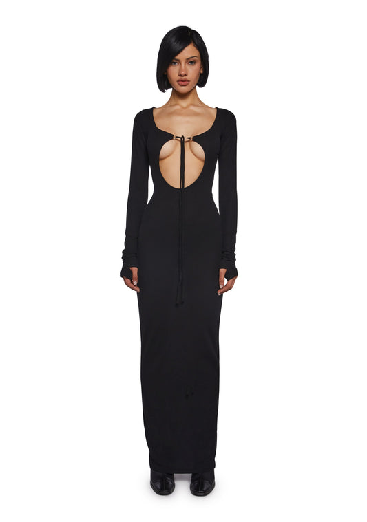 Warp Thermal Maxi Dress With Cut Outs