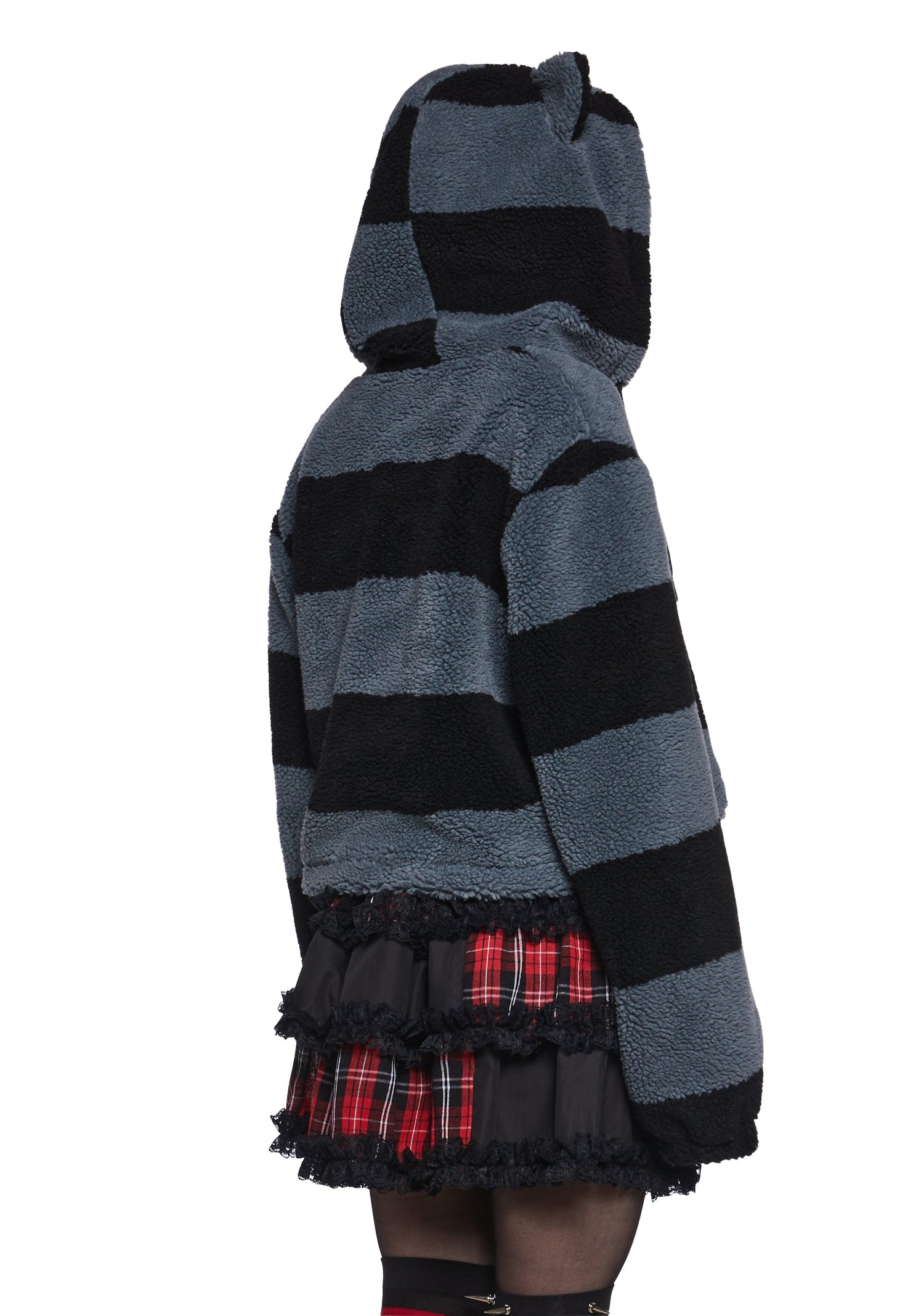 Black Cat Energy Hooded Sherpa Jacket