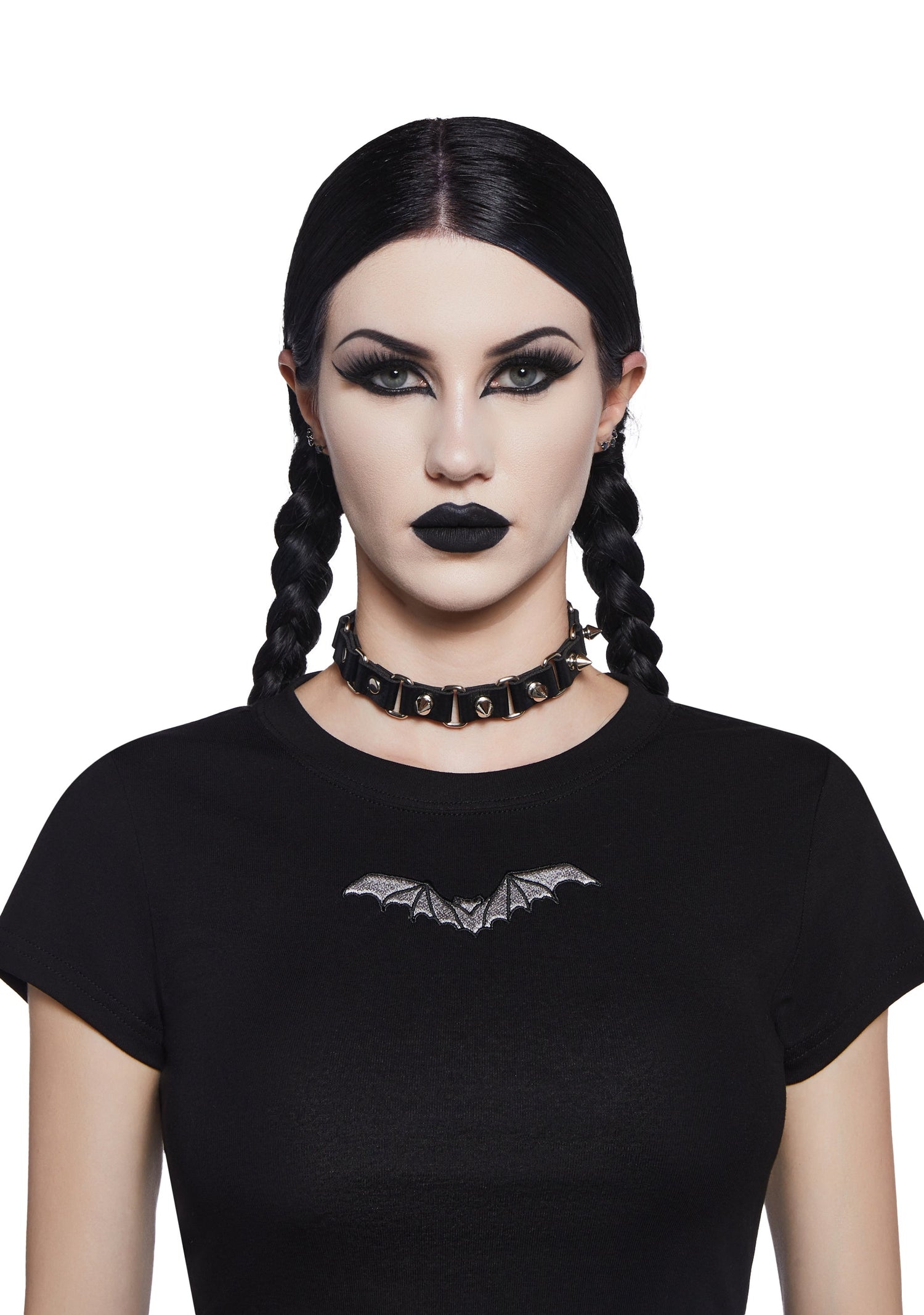 Twisted Cheer Spiked Choker - Black