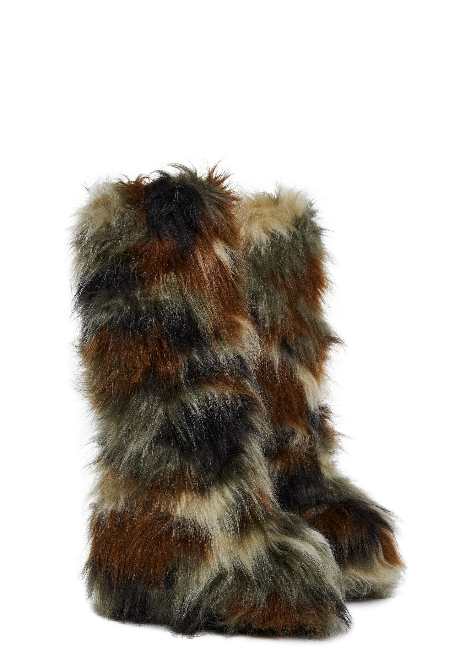 Liquid Rhythm Faux Fur Boots - Camo