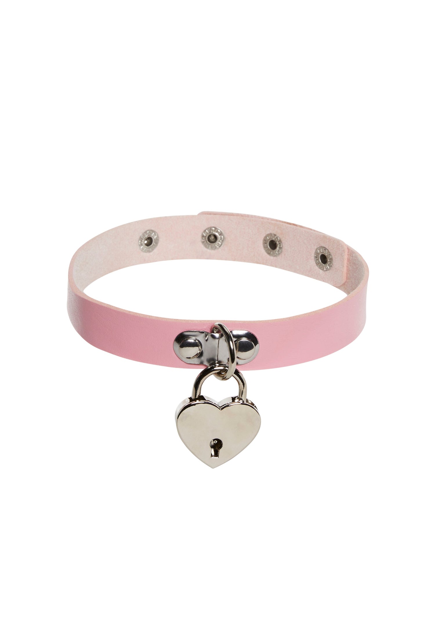 Unlock Me Heart Choker - Pink