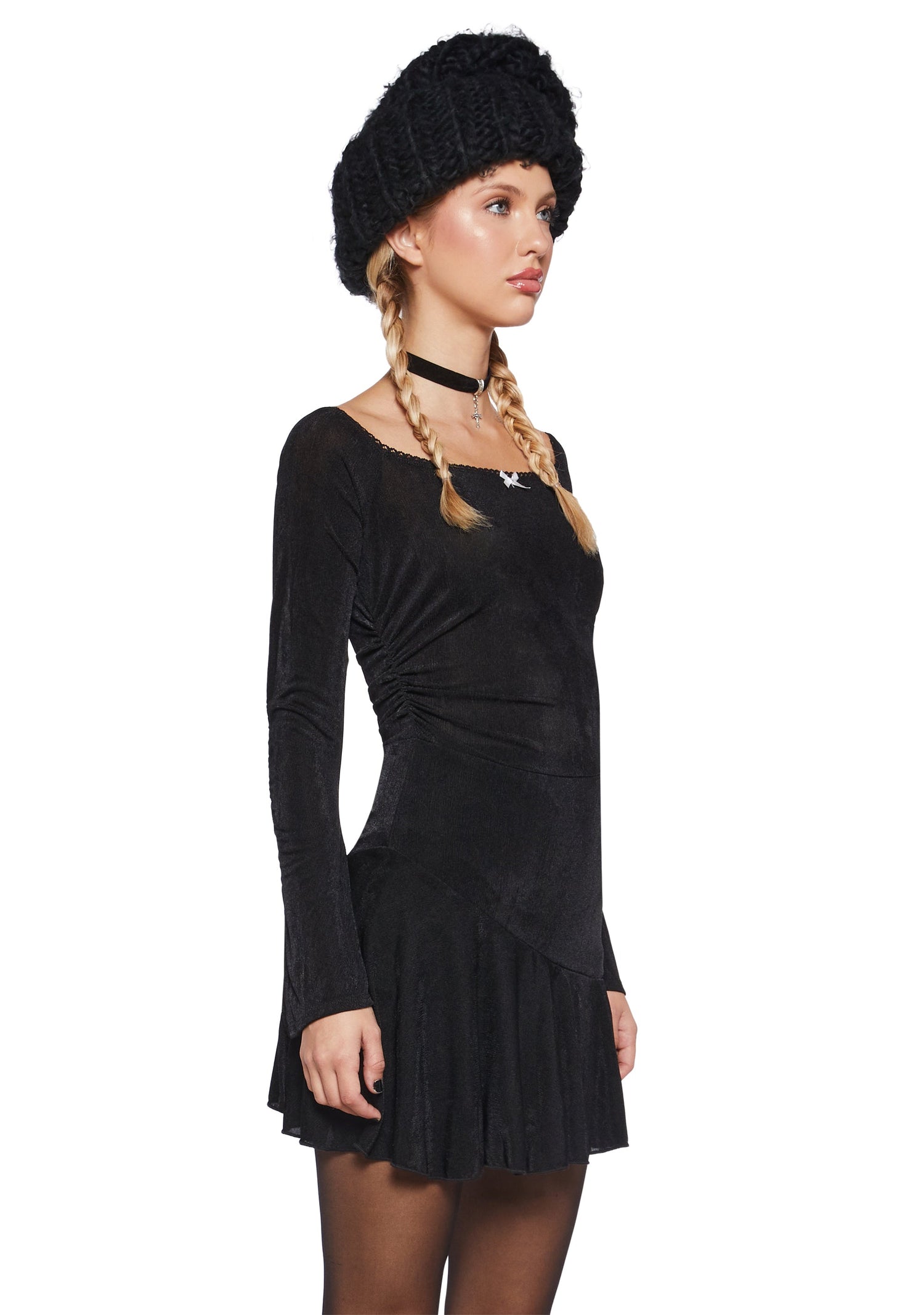 Nonchalant Energy Mini Dress - Black