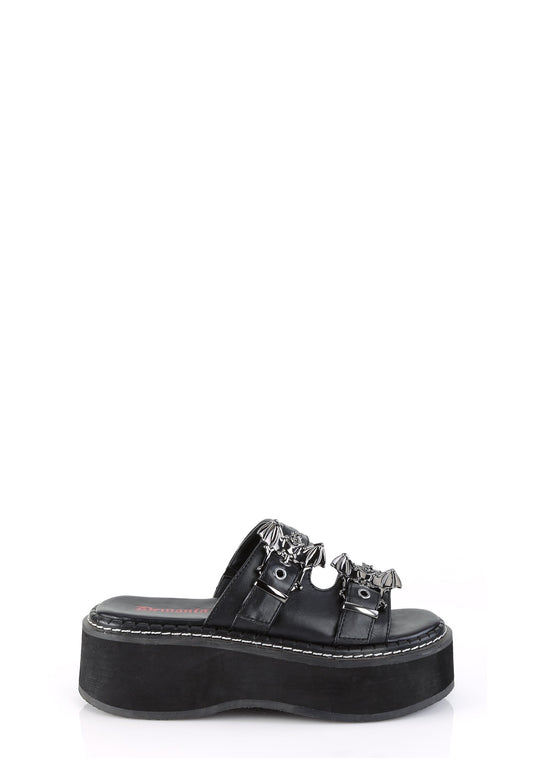 Emily-100 Platform Double Strap Slide Sandal