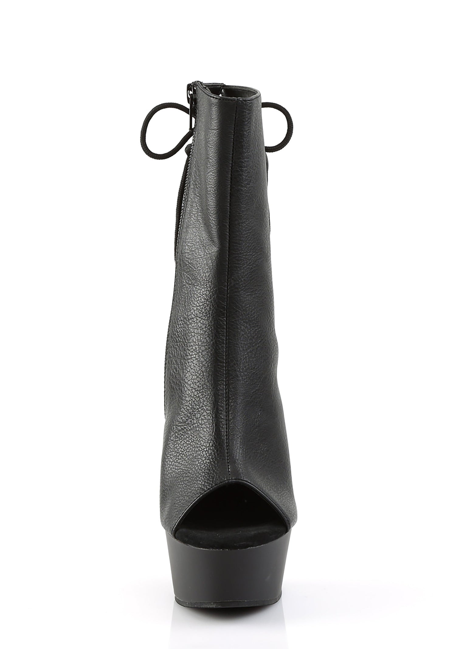 Delight-1018 Platform Ankle Boots-Black PU