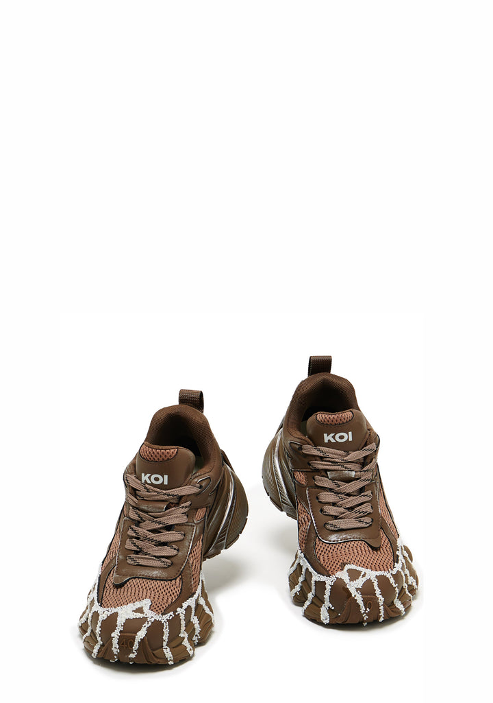 Forest Lines Mega Chunky Trainers - Khaki