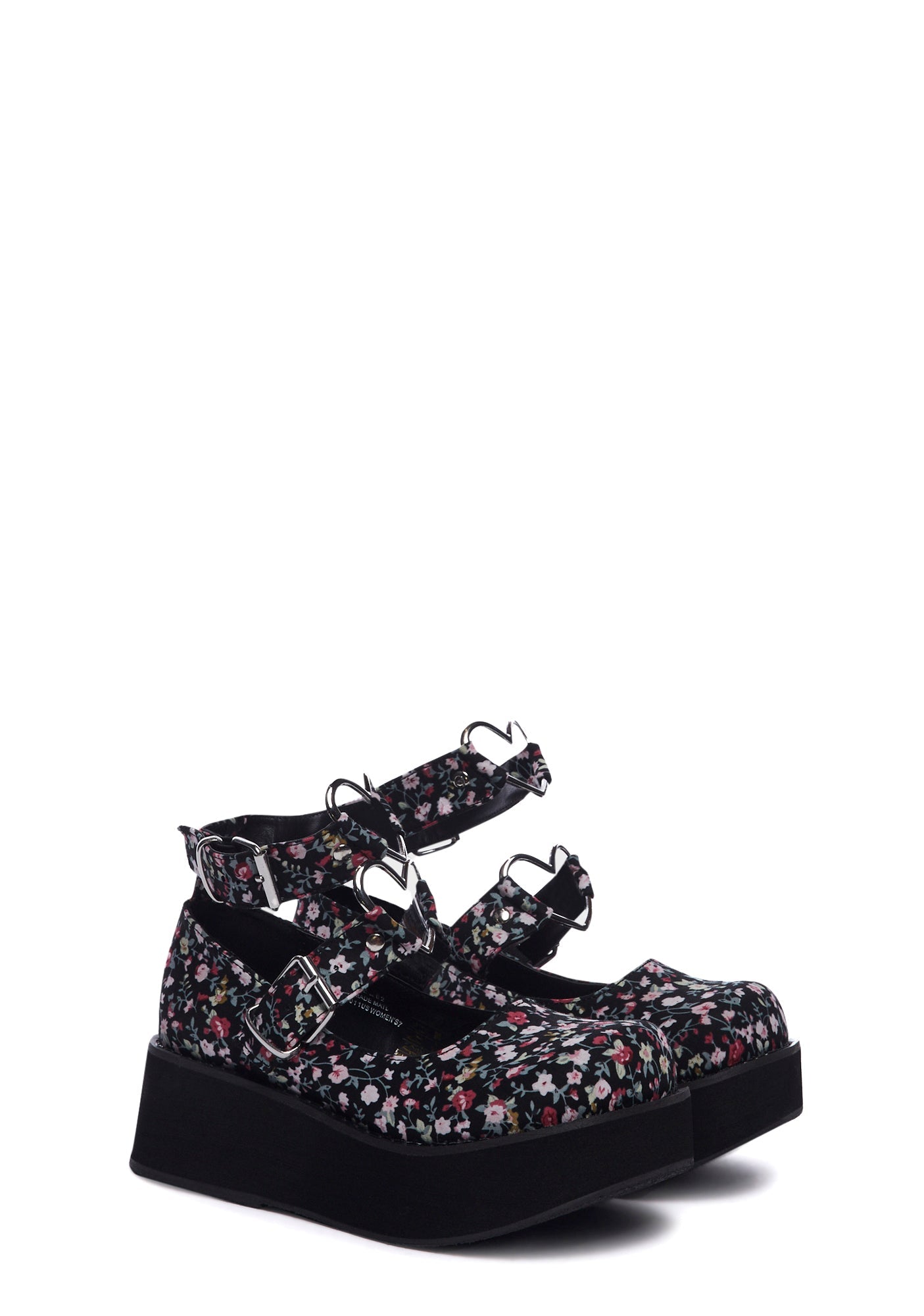 Spirite-02 Platform Mary Janes - Black/Pink