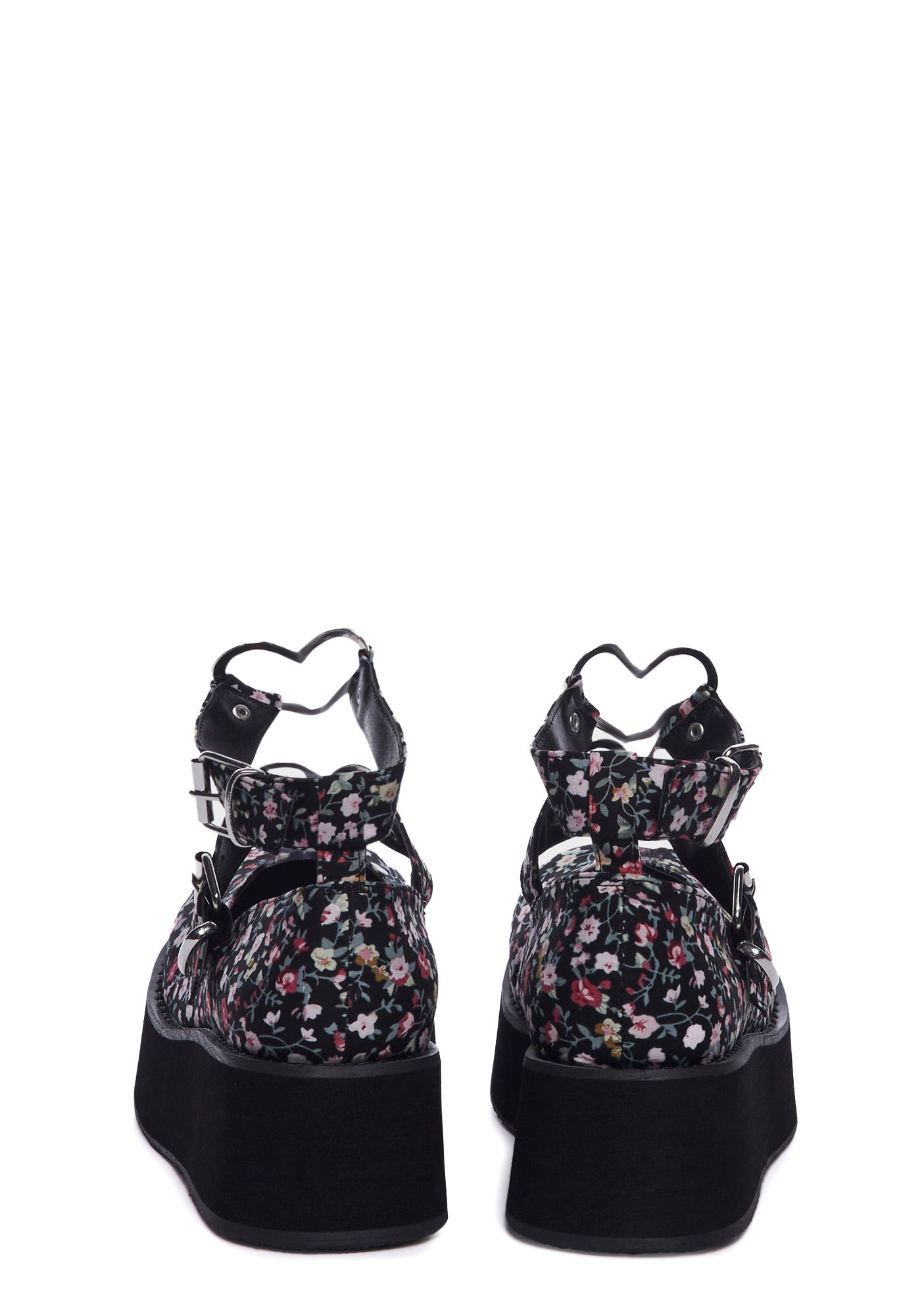 Spirite-02 Platform Mary Janes - Black/Pink