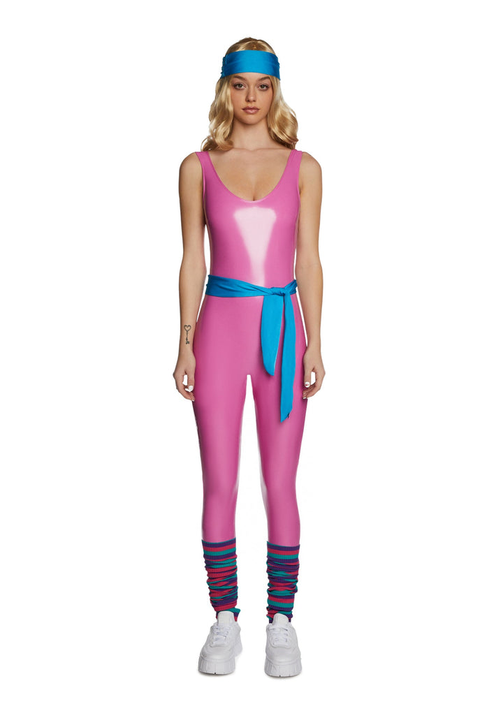 Workout Plan 80's Costume and Wig Set