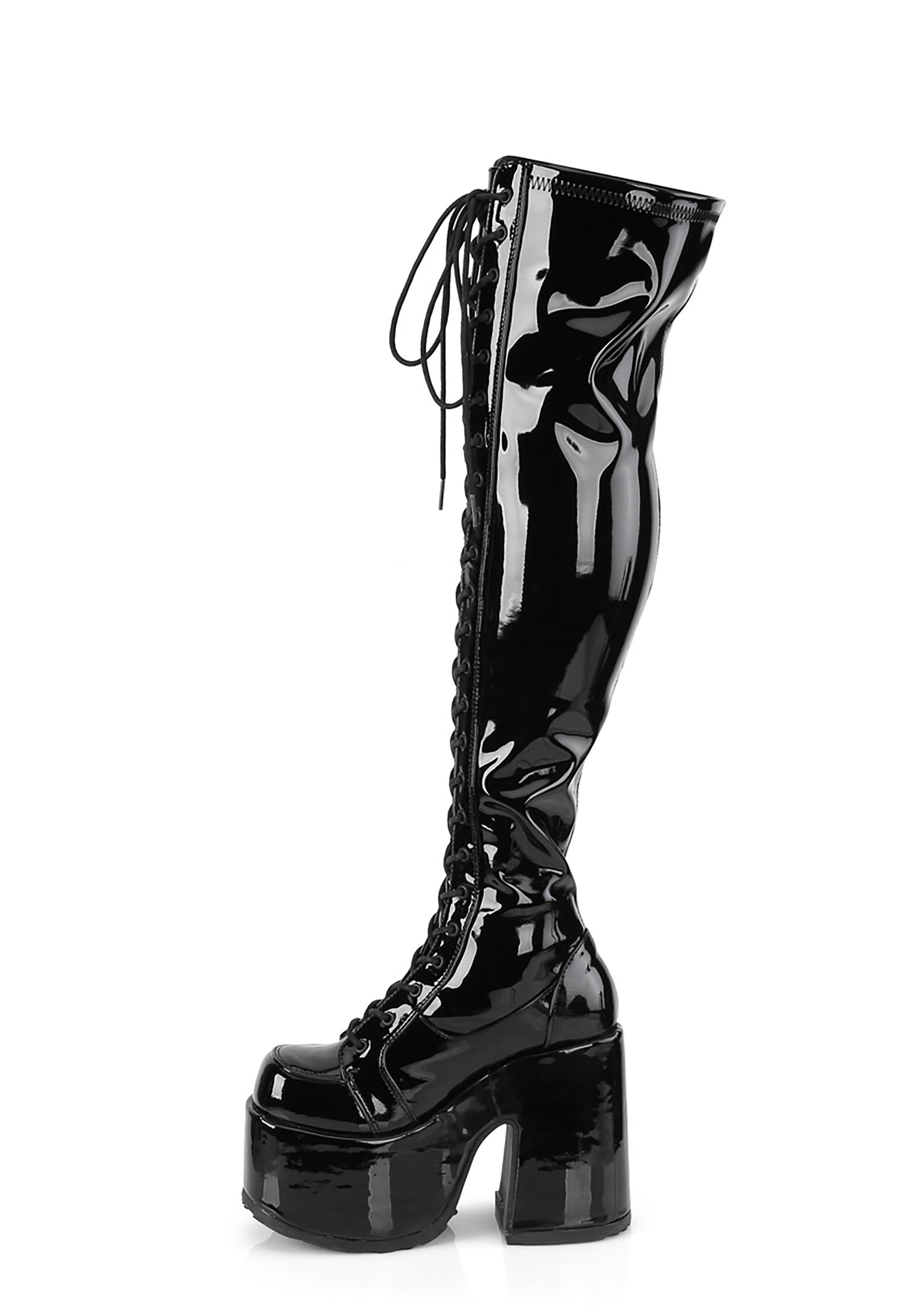 Camel-300 Platform Thigh High Boots
