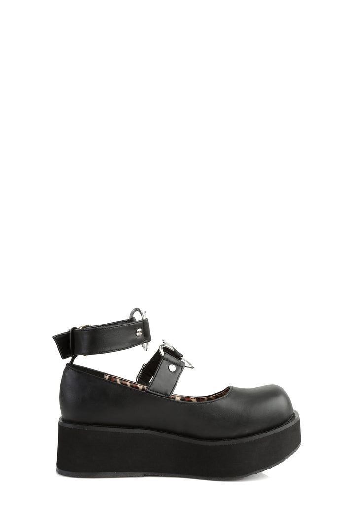 Spirite-02 Platform Mary Janes - Black