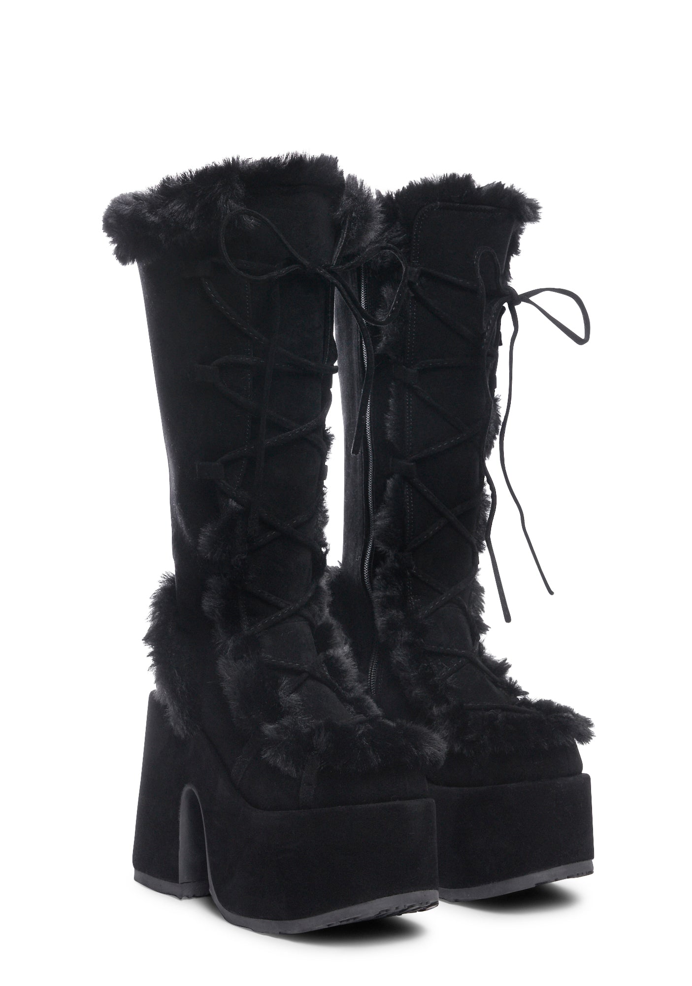 Camel-311 Platform Knee High Boots