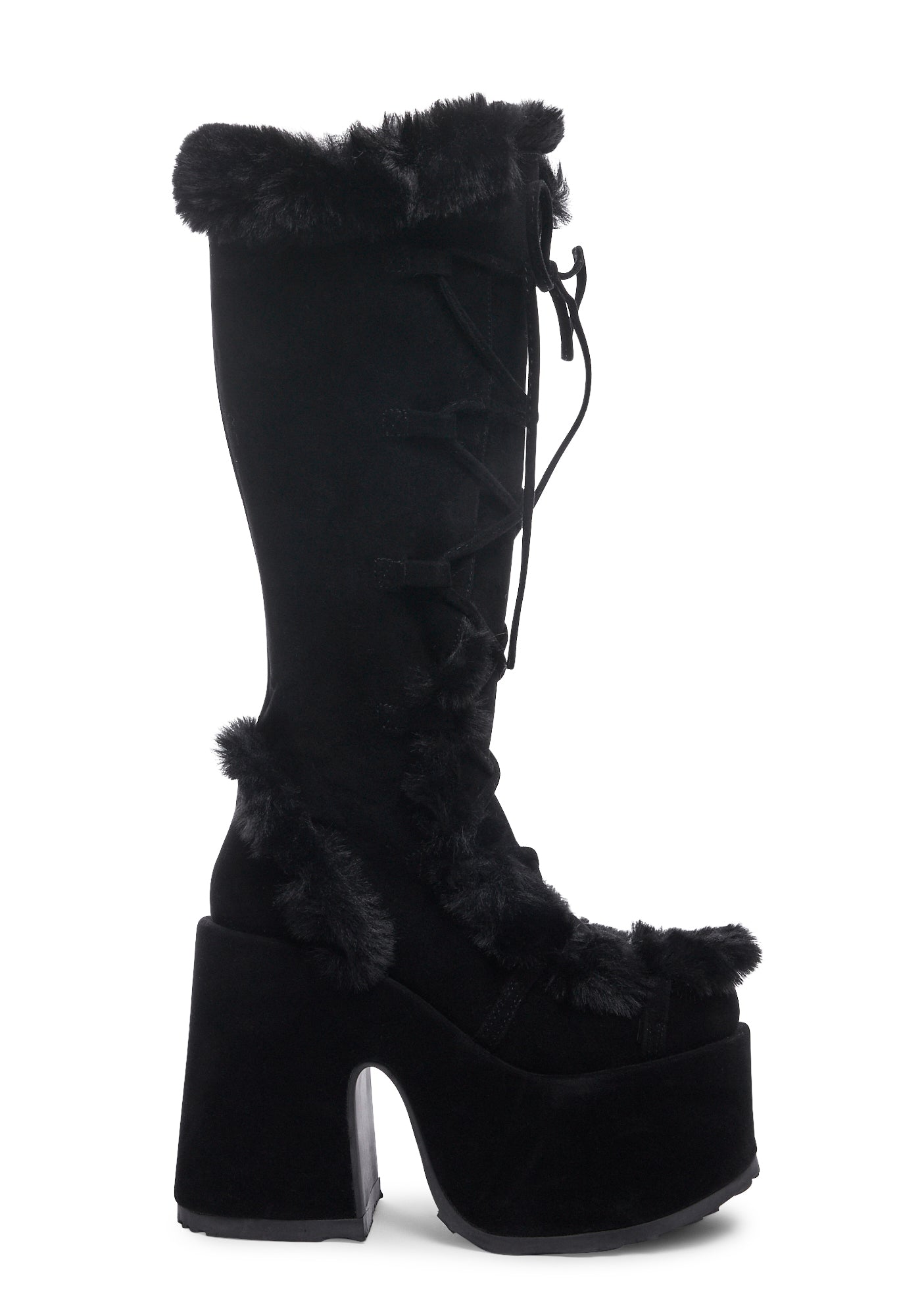 Camel-311 Platform Knee High Boots