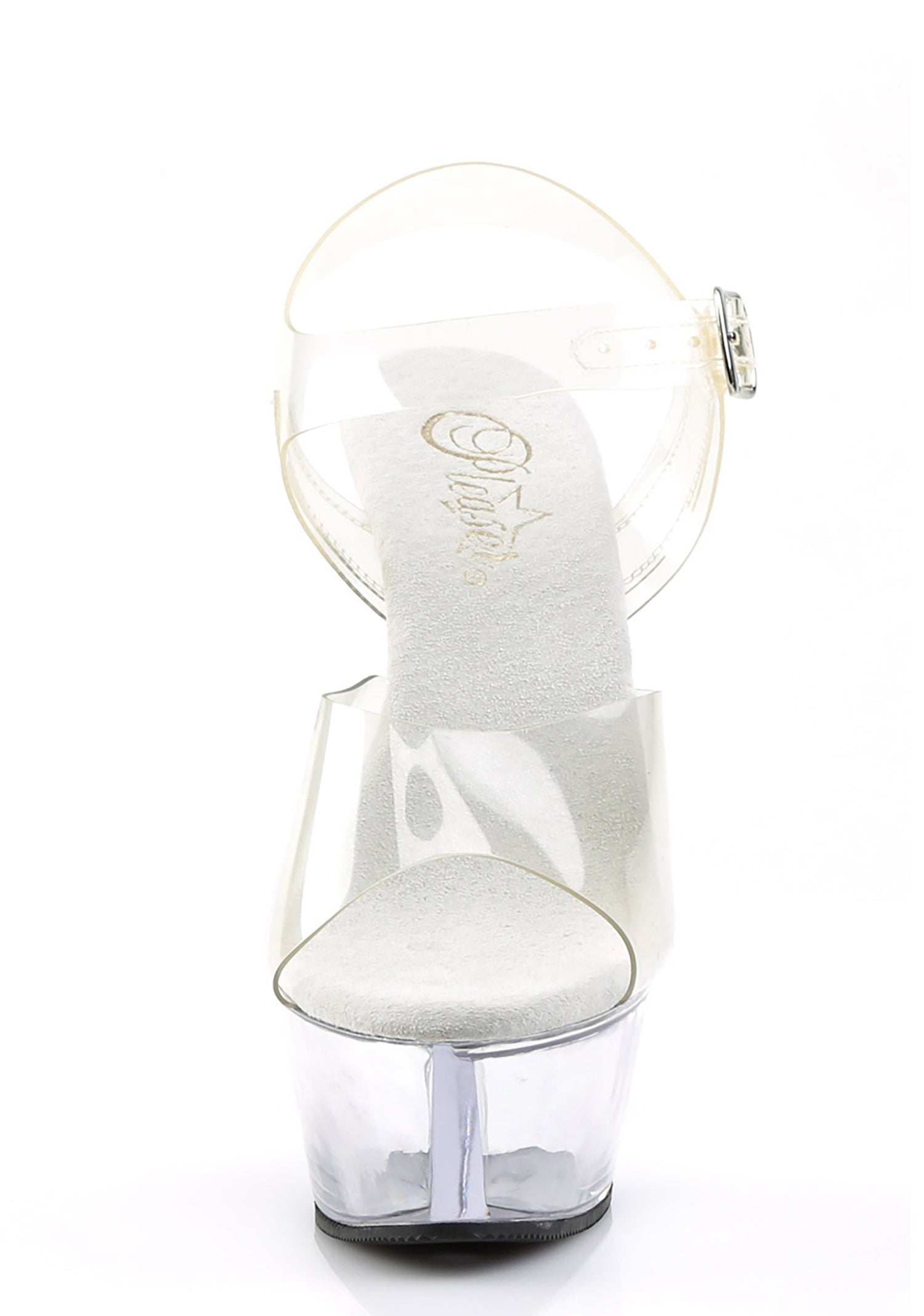 Kiss-208 Platform Ankle Strap Sandals-Clear