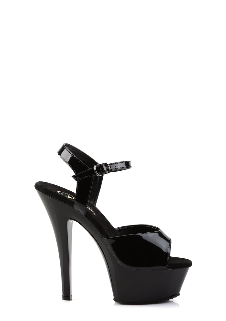Kiss 209 Platform Ankle Strap Sandals - Black