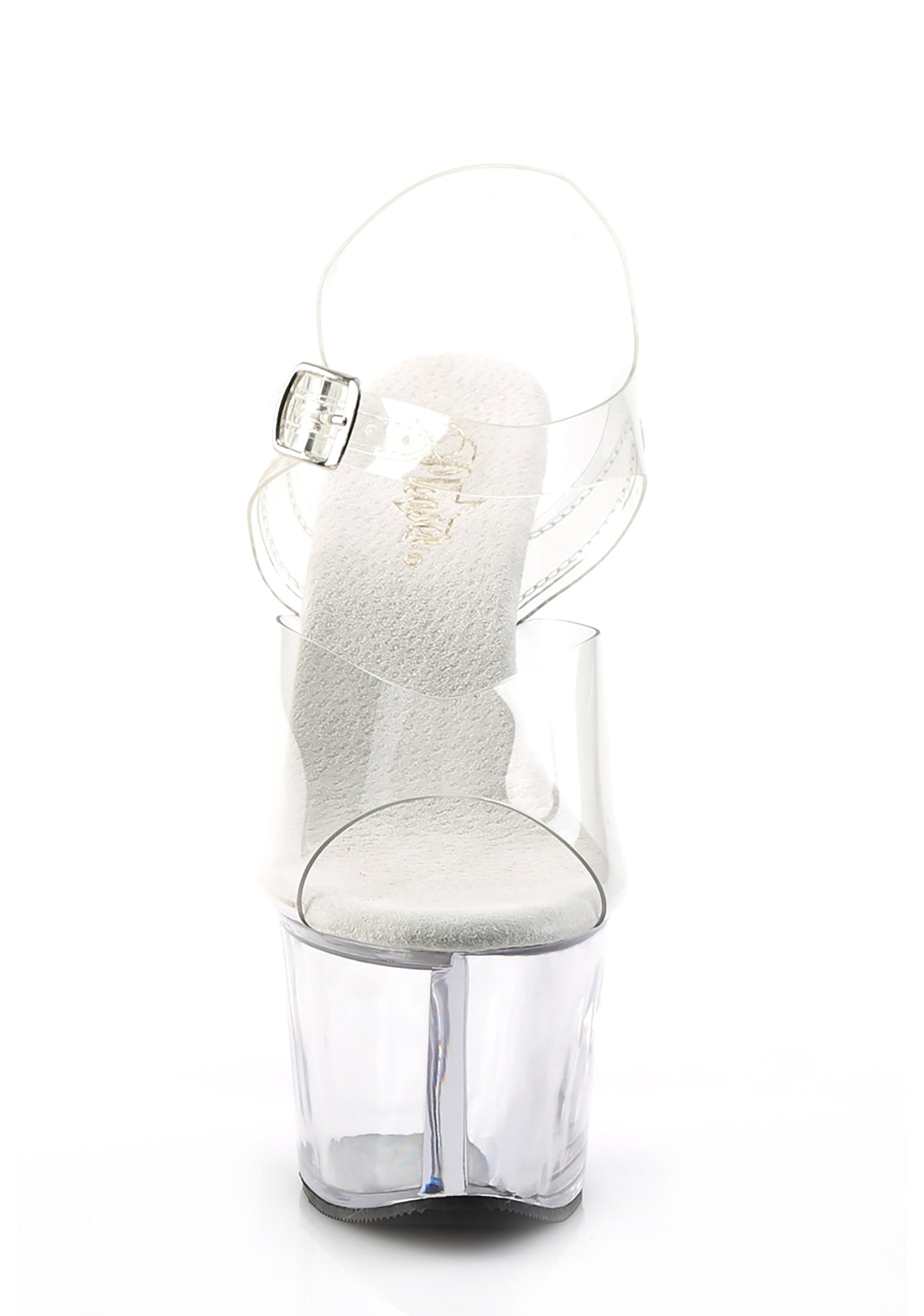 Sky-308 Platform Ankle Strap Sandals-Clear