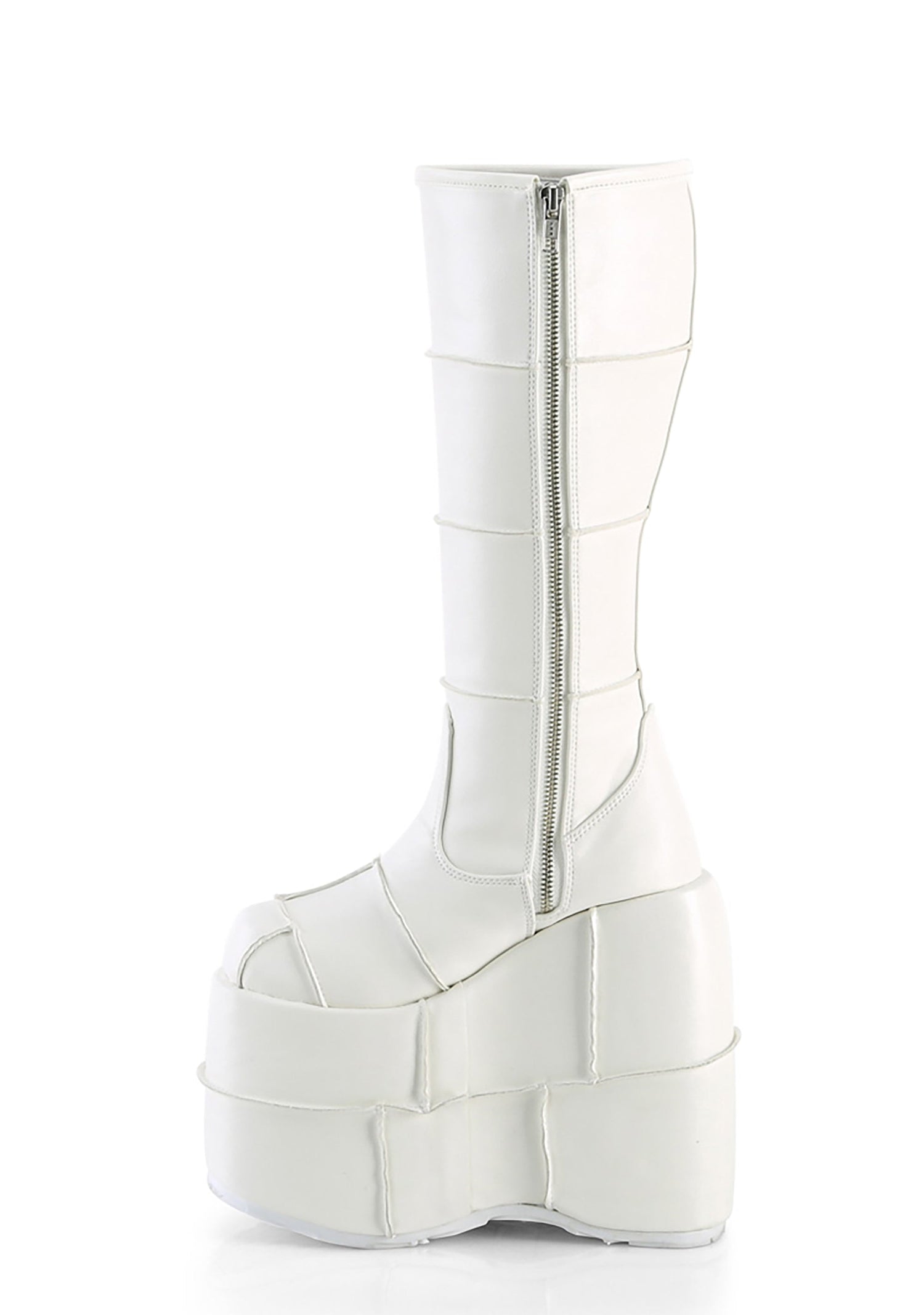 White Stack Platform Boots