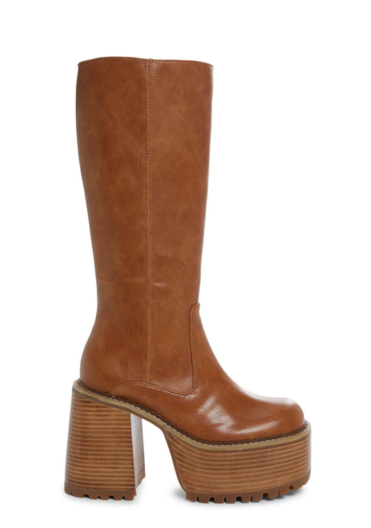 Vintage Soul Knee High Boots - Light Brown