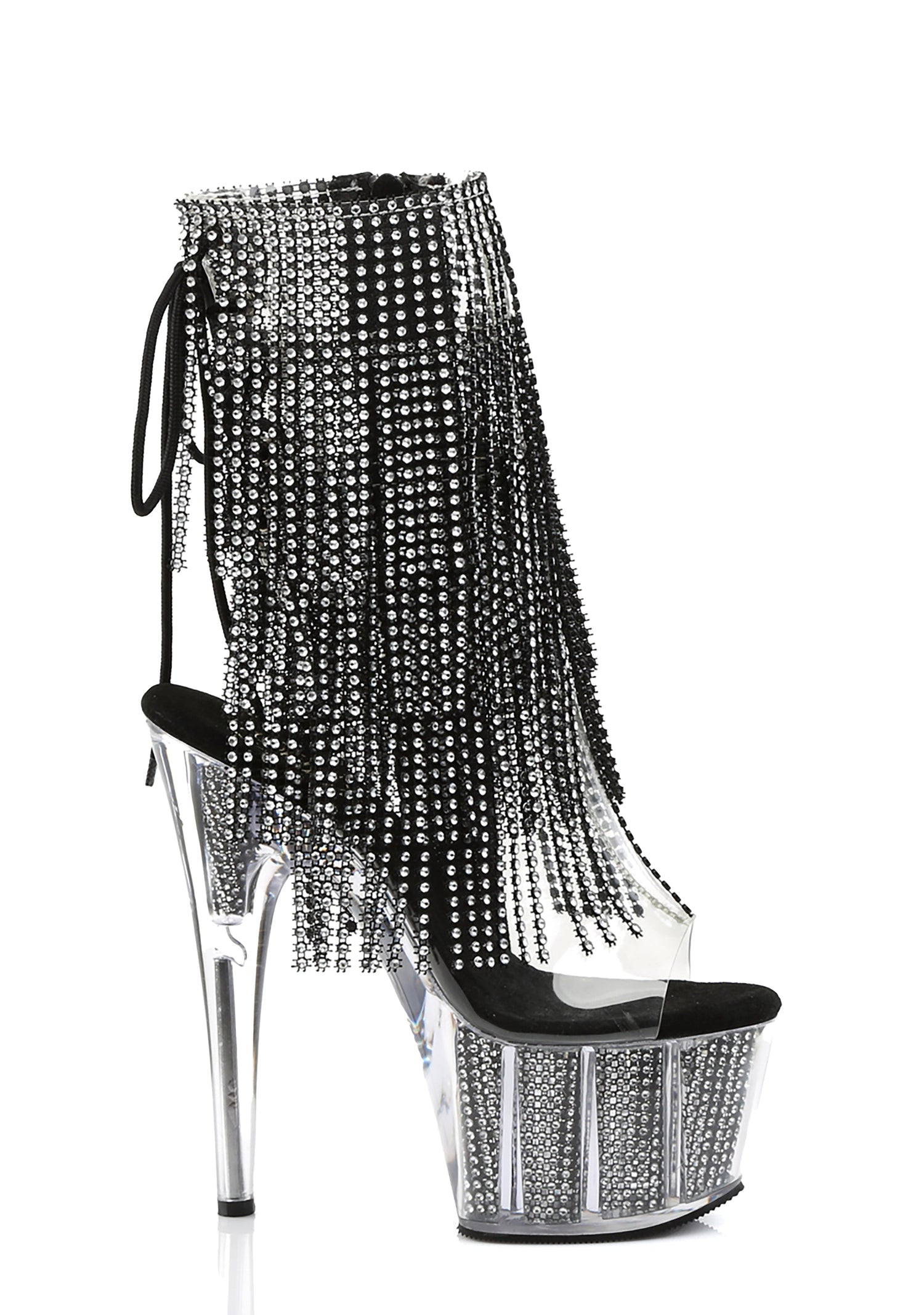 Adore-1017SRS Platform Ankle Boots-Clear