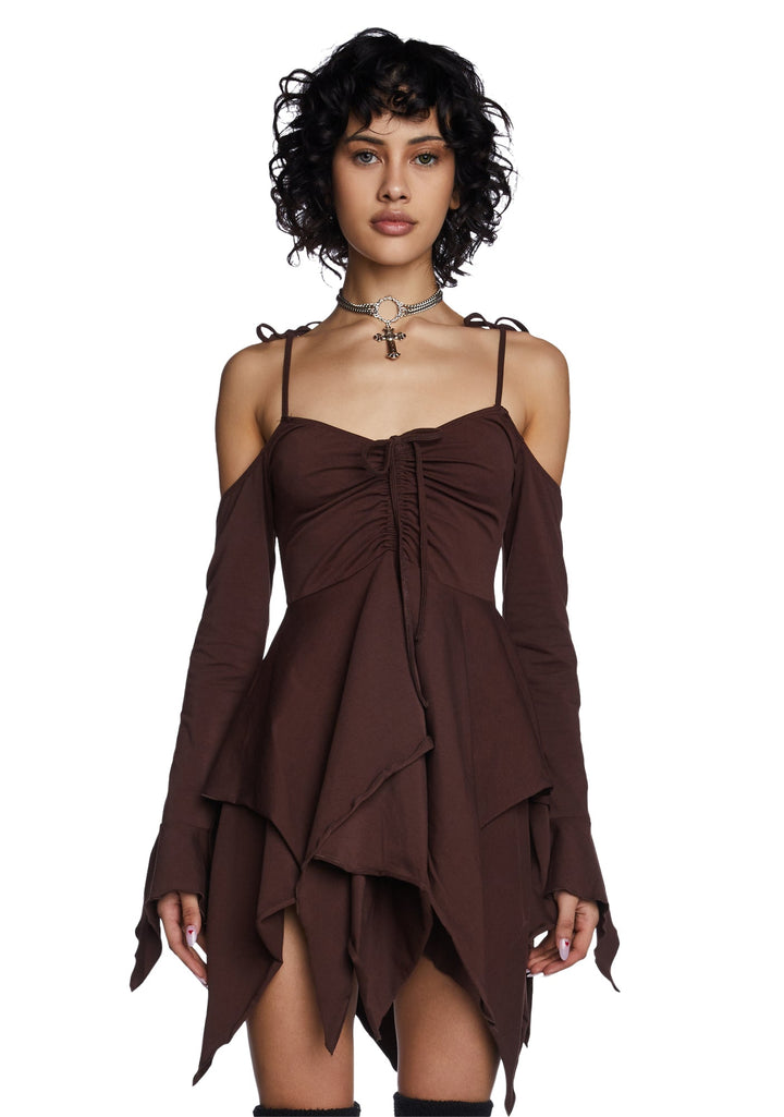 F is For Fairies Handkerchief Dress - Brown