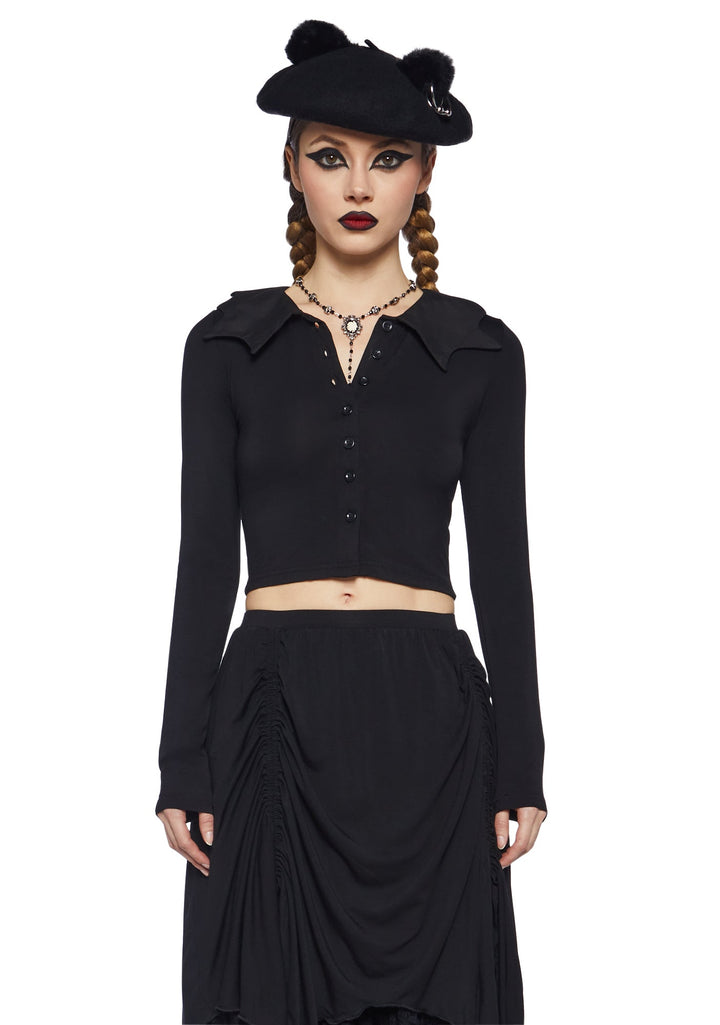 Just Wing It Collared Top