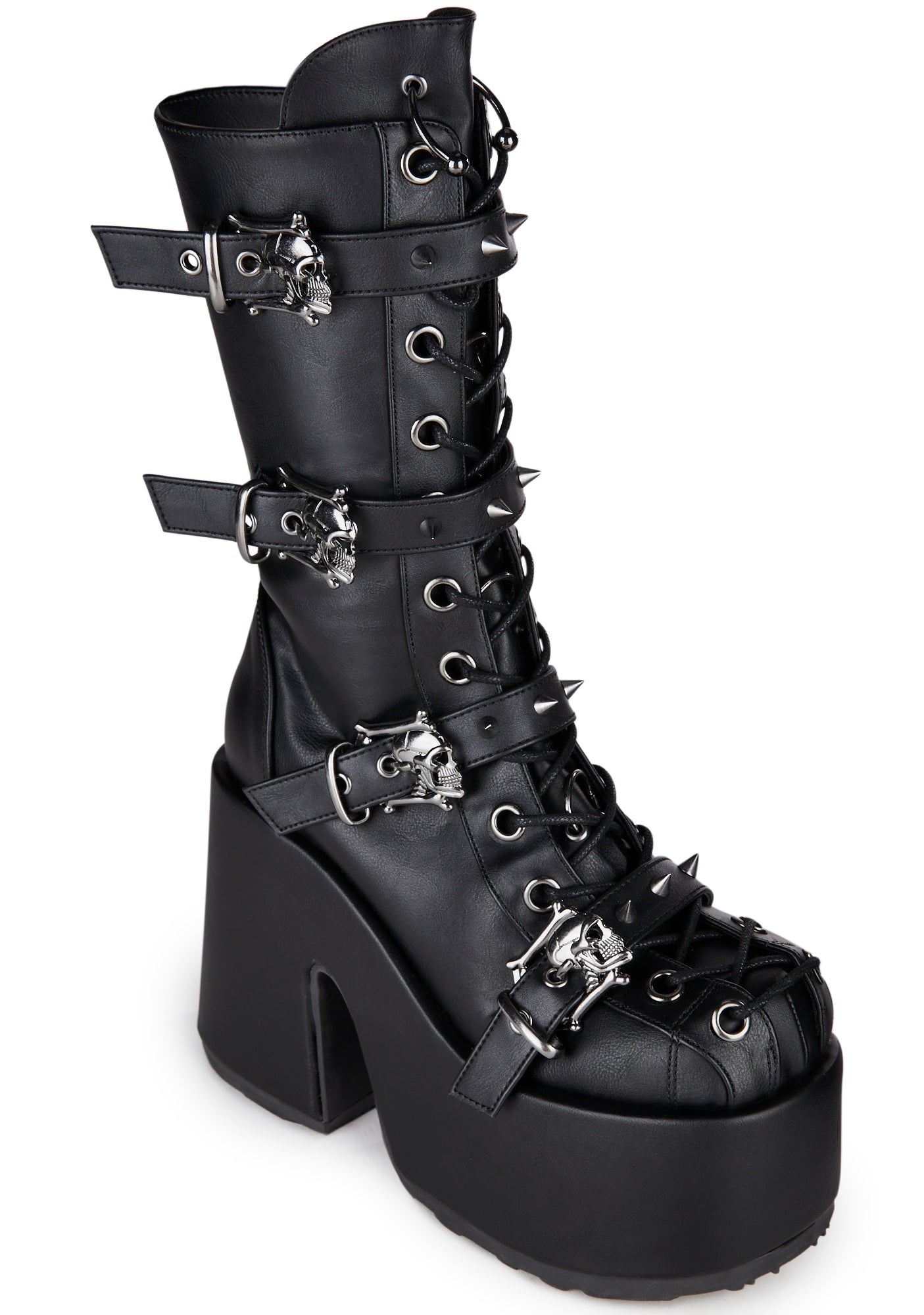 Camel-115 Platform Mid-Calf Boots