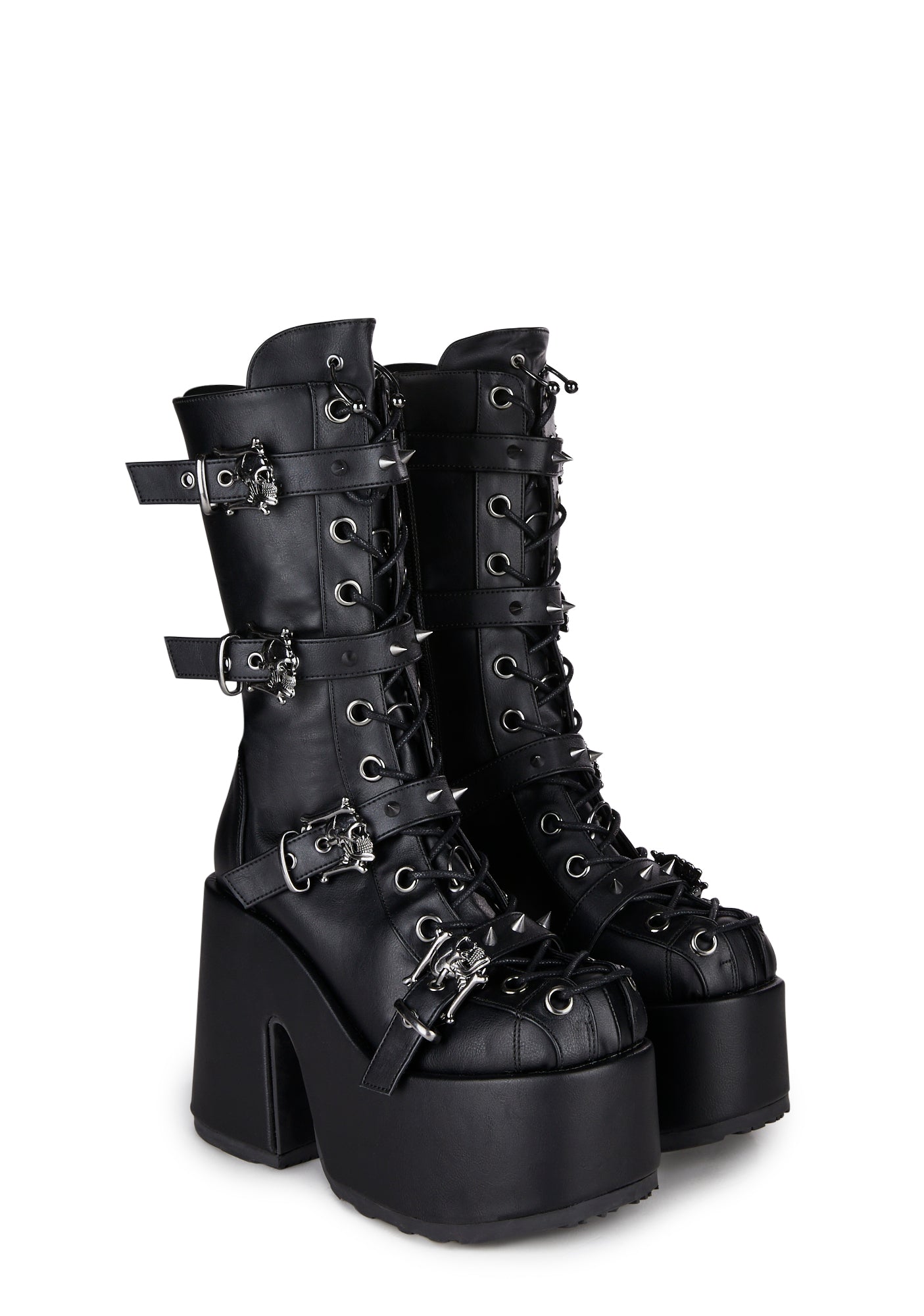 Camel-115 Platform Mid-Calf Boots