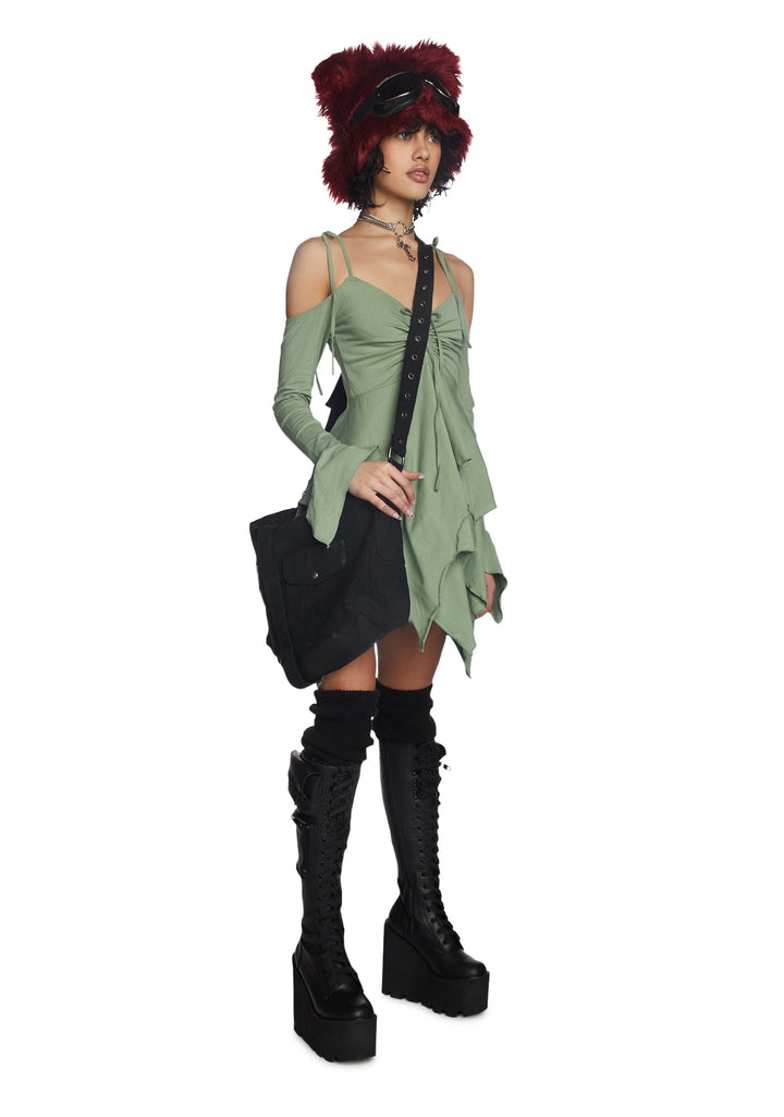 F is For Fairies Handkerchief Dress - Sage