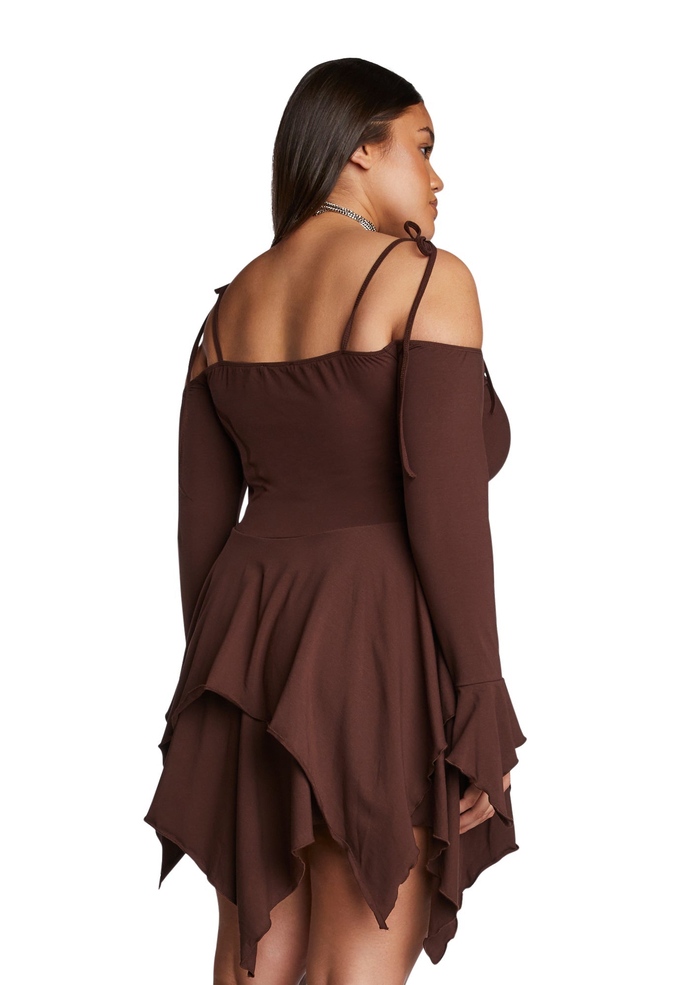 Plus F is For Fairies Handkerchief Dress - Brown