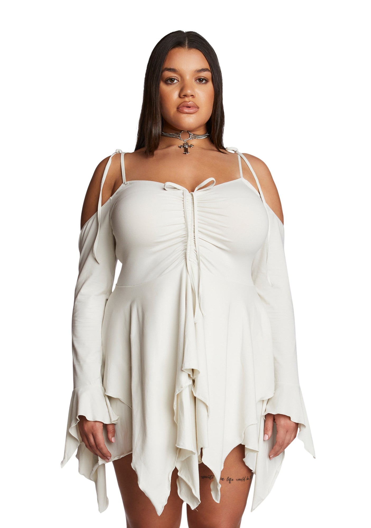 Plus F is For Fairies Handkerchief Dress - Ivory