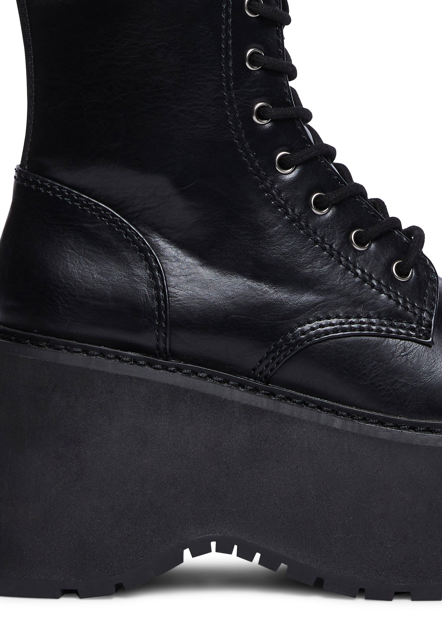 Grunge At Heart Combat Boots - Black
