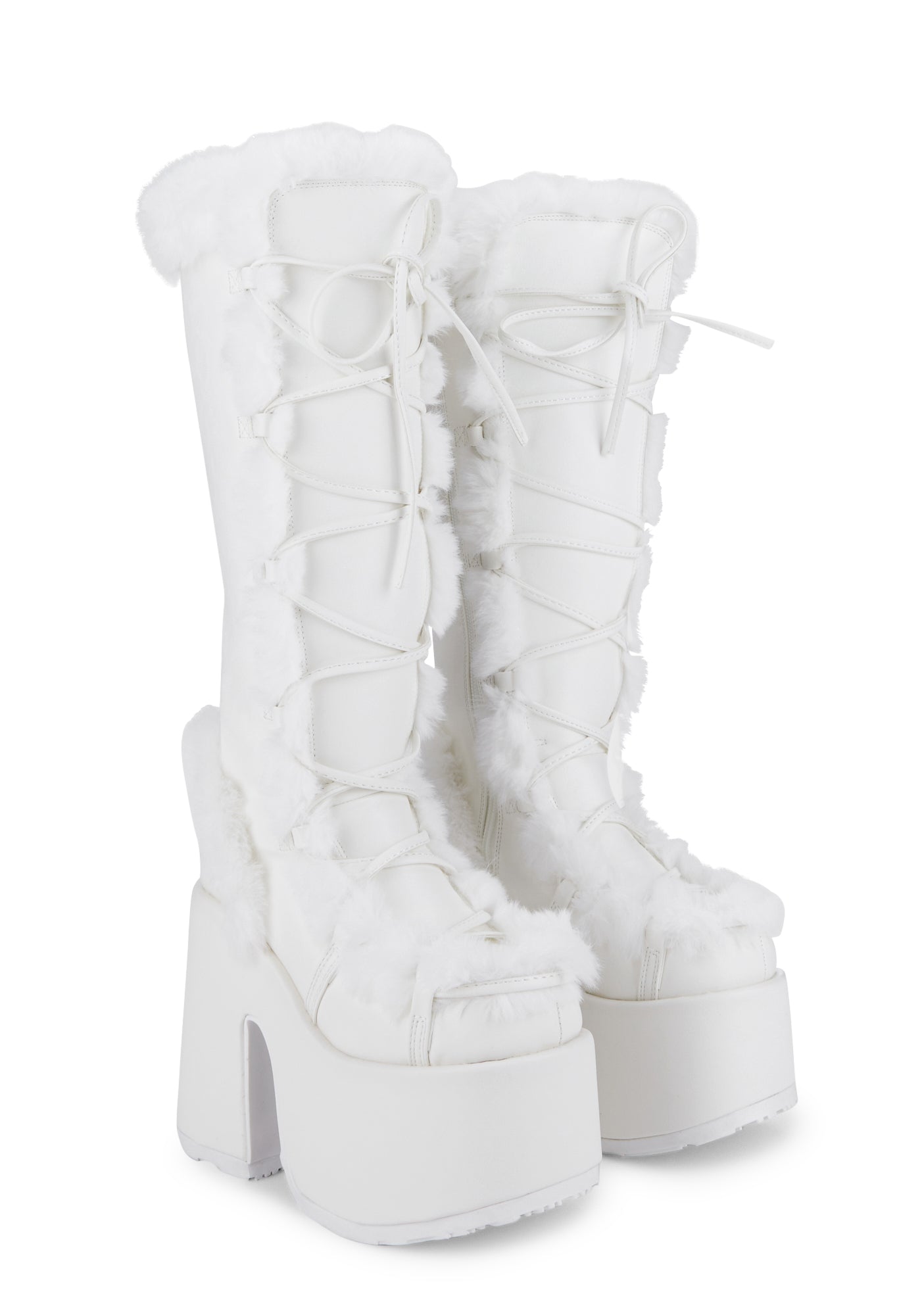 Camel-311 Platform Knee High Boots