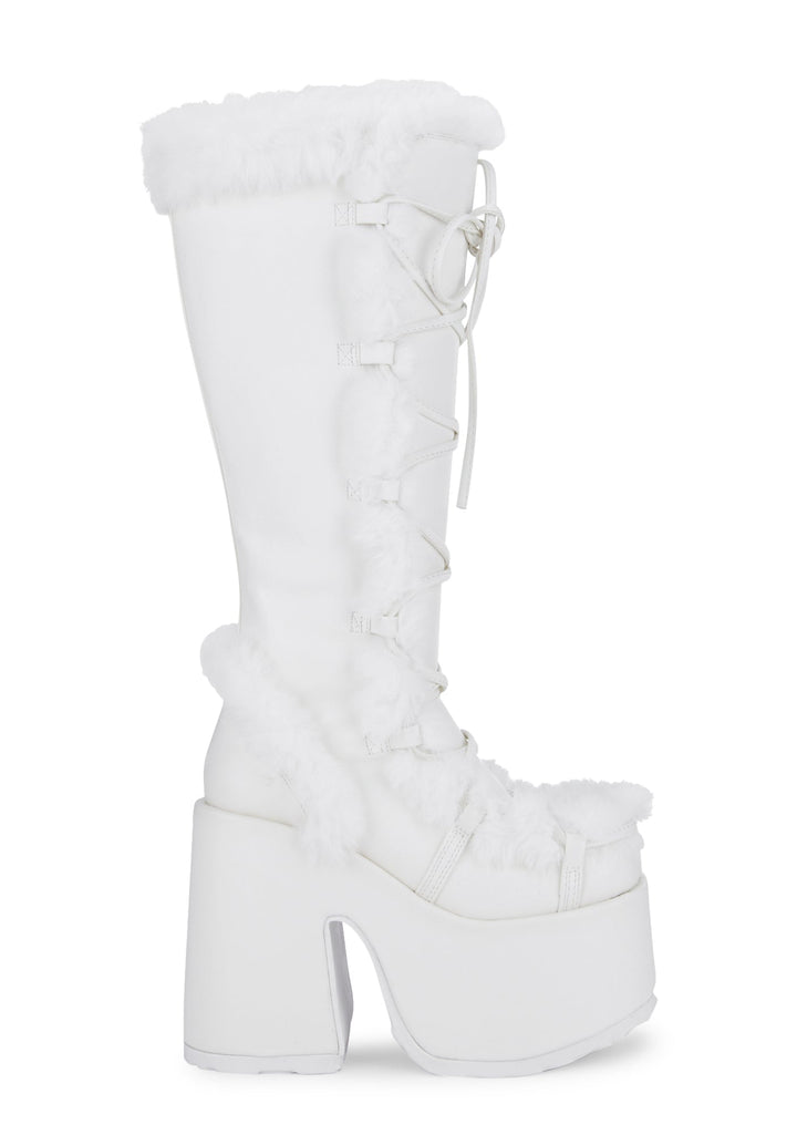 Camel-311 Platform Knee High Boots