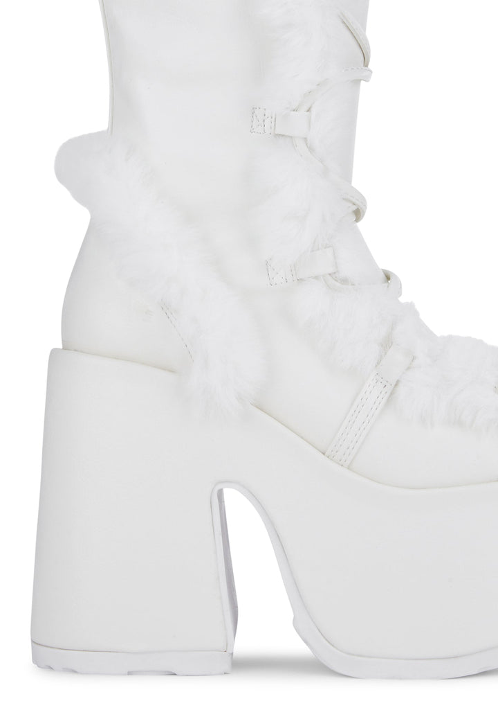 Camel-311 Platform Knee High Boots