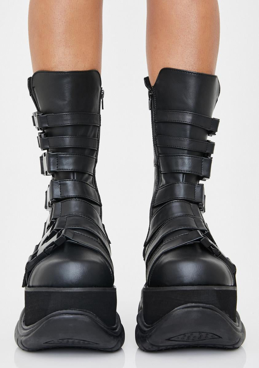Neptune-210 Unisex Platform Mid-Calf Boots