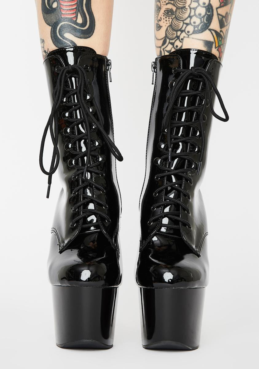 Black Patent Adore-1020 Stiletto Boots